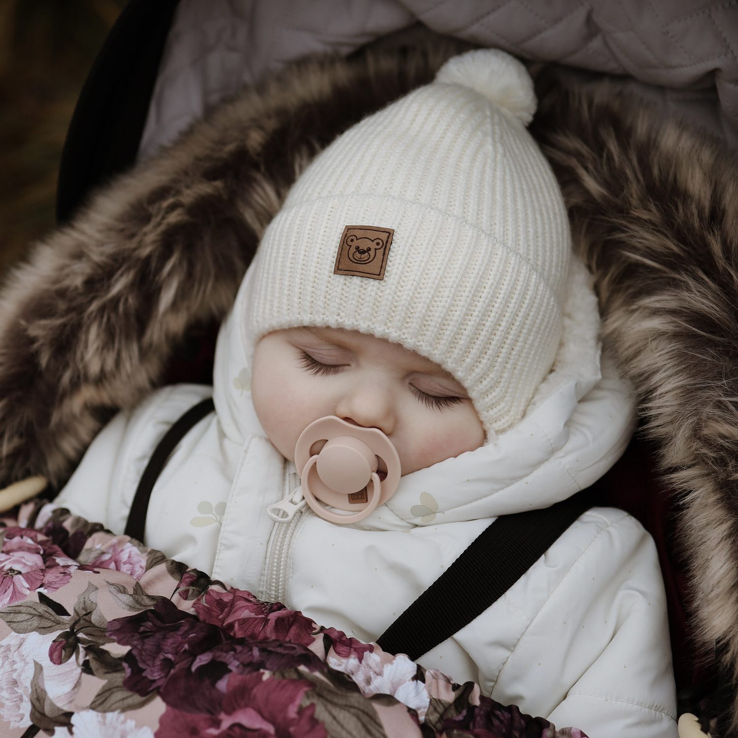 Boy's winter hat blue 100% extra fine merino wool, lined with wool fleece Tofik
