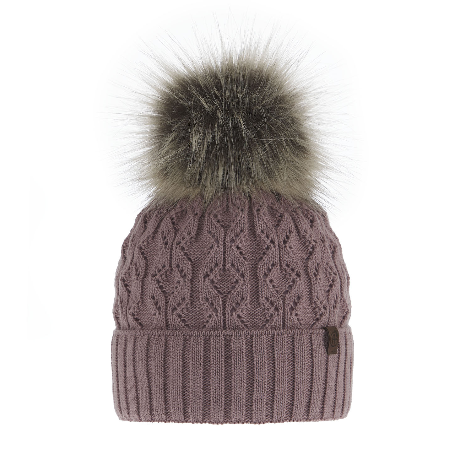 Woman's winter hat pink Katty with pompom
