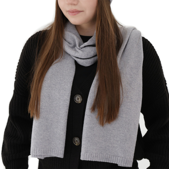 Woman's winter scarf, gray, merino wool with cashmere, Irenia