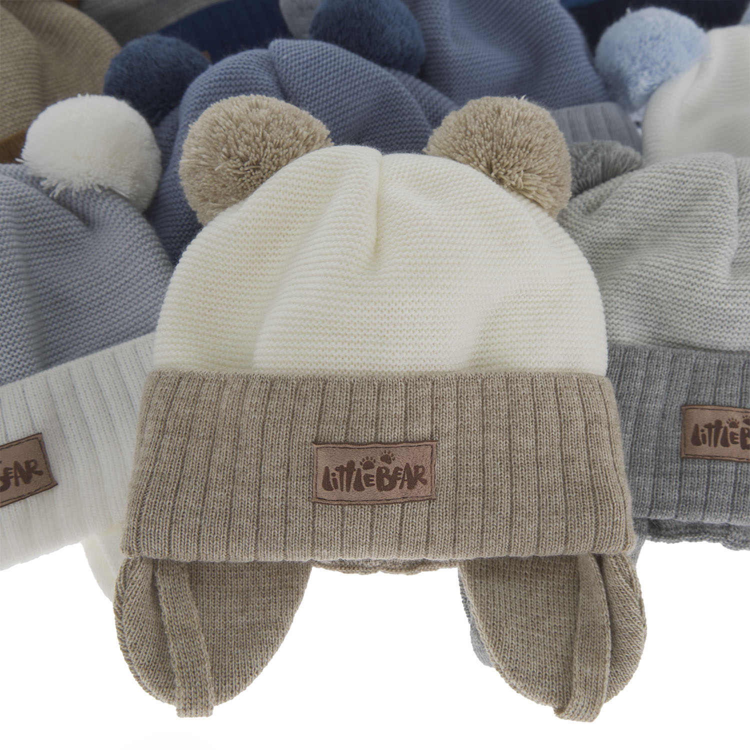 Boy's spring/ autumn hat navy blue Gigant with two pompom