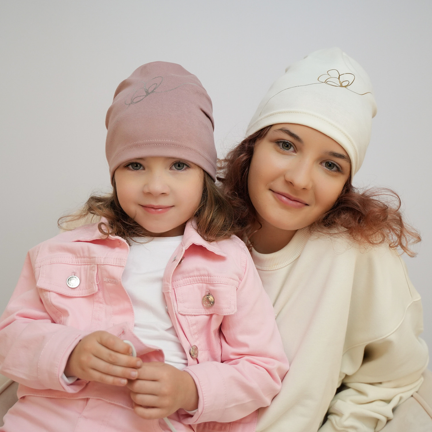 Girl's spring/ autumn set: hat and tube scarf pink Jula