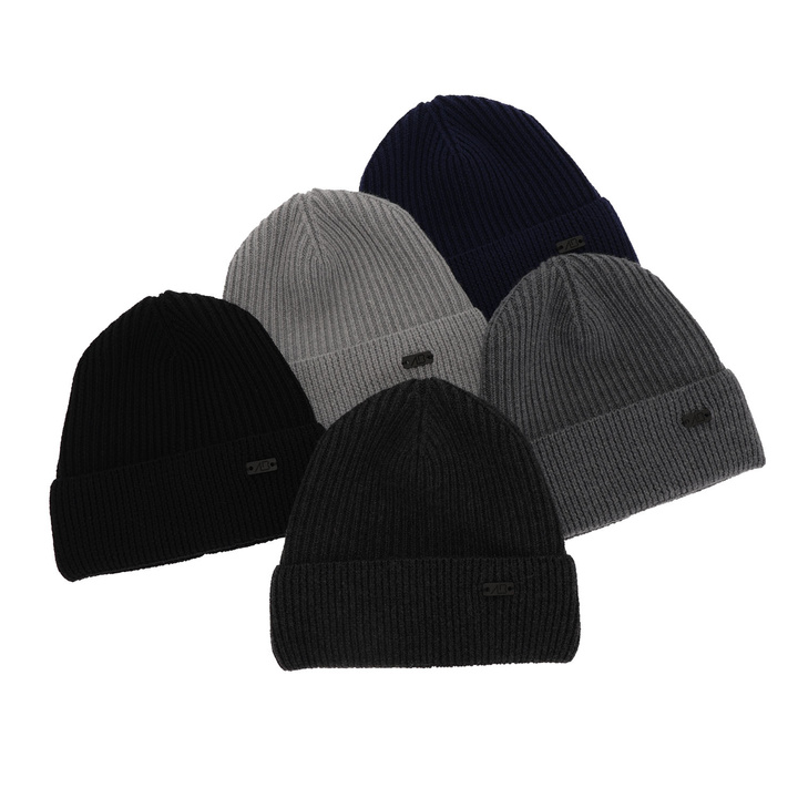 Men's winter hat grey Owen 100% Extra Fine Merino Wool