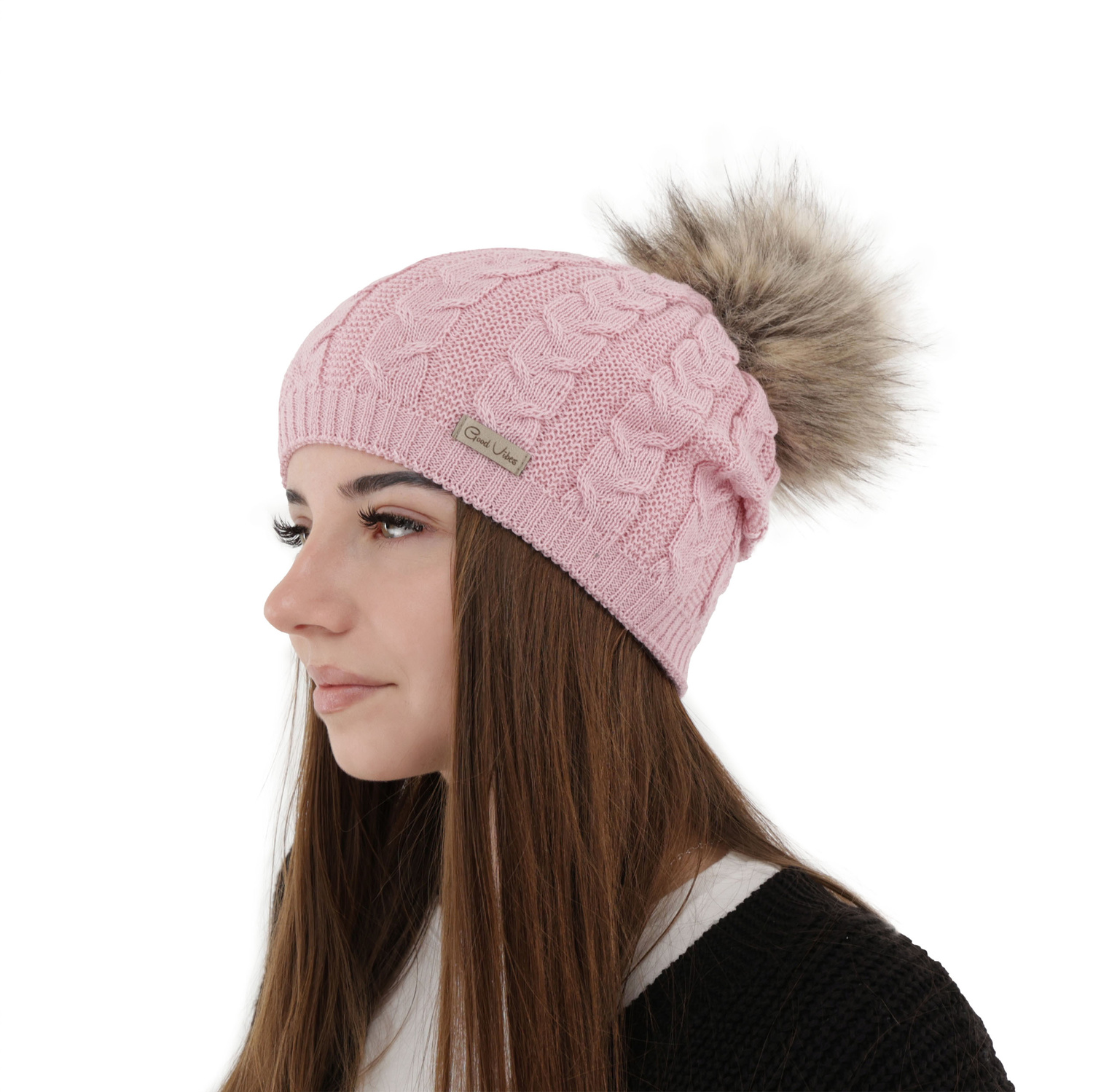 Woman's winter hat grey merino wool Bafi