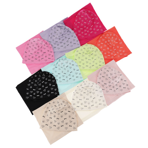 Girl's spring/ autumn cotton set: hat and tube scarf black Lovena