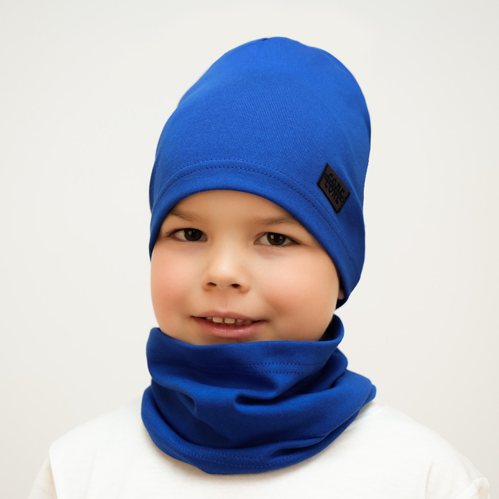 Boy's spring/ autumn set: hat and tube scarf blue Frizi