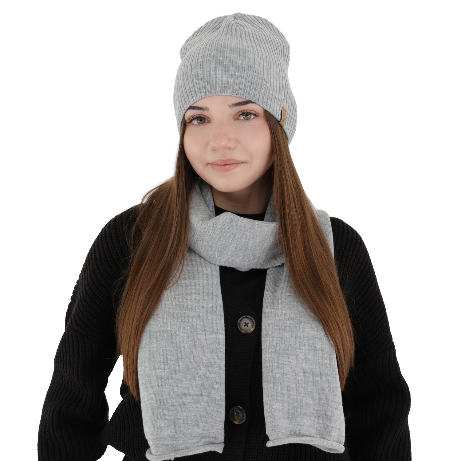 Woman's winter set: hat and scarf, pink, Fena
