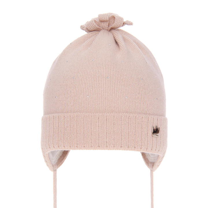 Girl's spring/ autumn hat beige Oliwka with ears