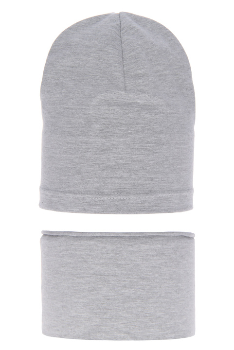 Boy's spring/ autumn set: hat and tube scarf grey Hazel