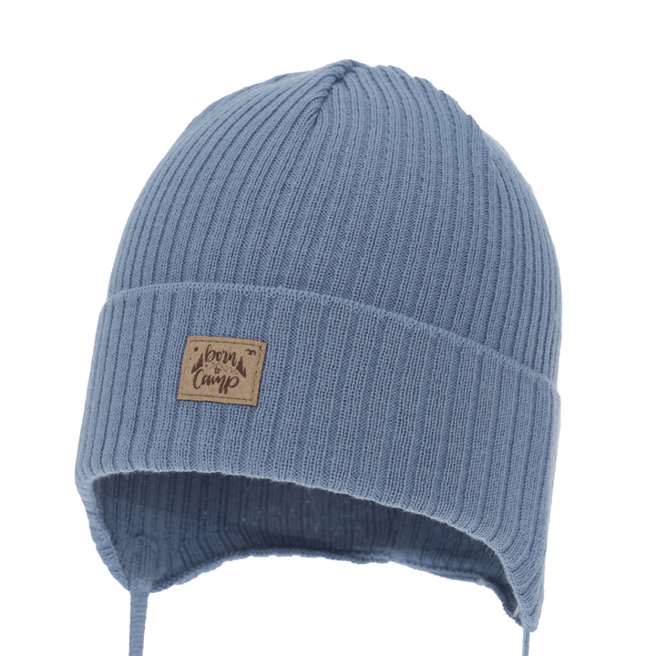 Boy's spring/ autumn hat, light blue, with ears, with cotton, Fenris