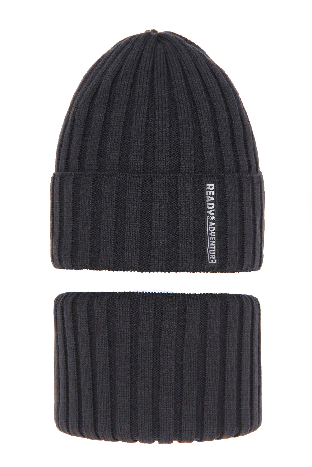 Boy's winter set: hat and tube scarf grey Livido