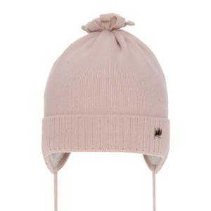 Girl's spring/ autumn hat beige Oliwka with ears
