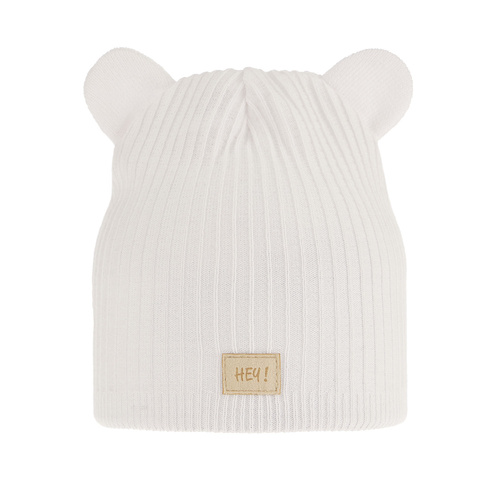 Girl's spring/ autumn hat, with cotton, white Clarisa