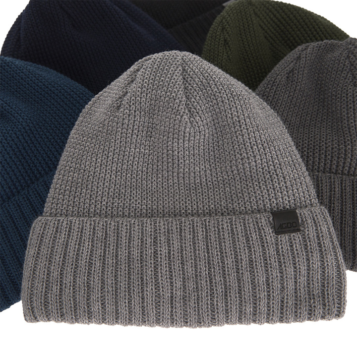 Men's winter hat grey merino wool Sewer