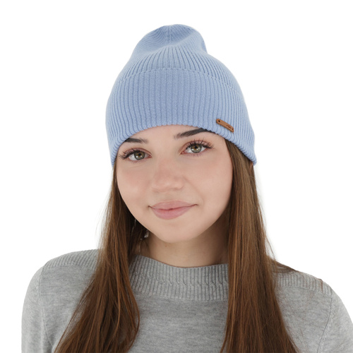 Woman's autumn, winter hat, blue, 100% merino wool, Flerra