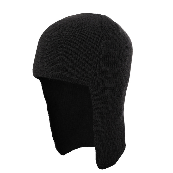 Helmet liner black merino wool