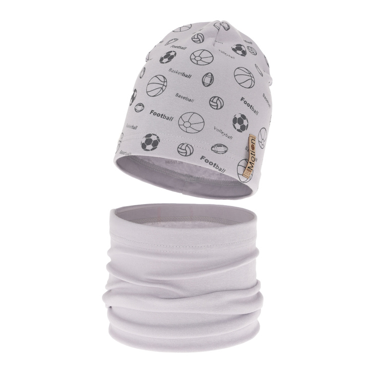 Boy's spring/ autumn set: hat and tube scarf grey Paolo