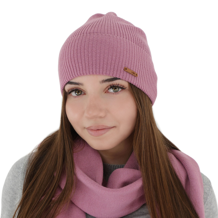 Woman's autumn winter hat, purple, 100% merino wool, Flerra