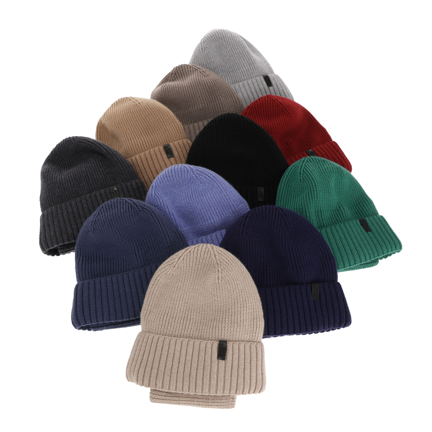 Boy's winter set: hat and tube scarf, 100% merino wool, with merino wool lining, grey Harbin