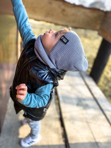 Children's autumn/ spring set: hat and tube scarf, with cotton, khaki Tunis