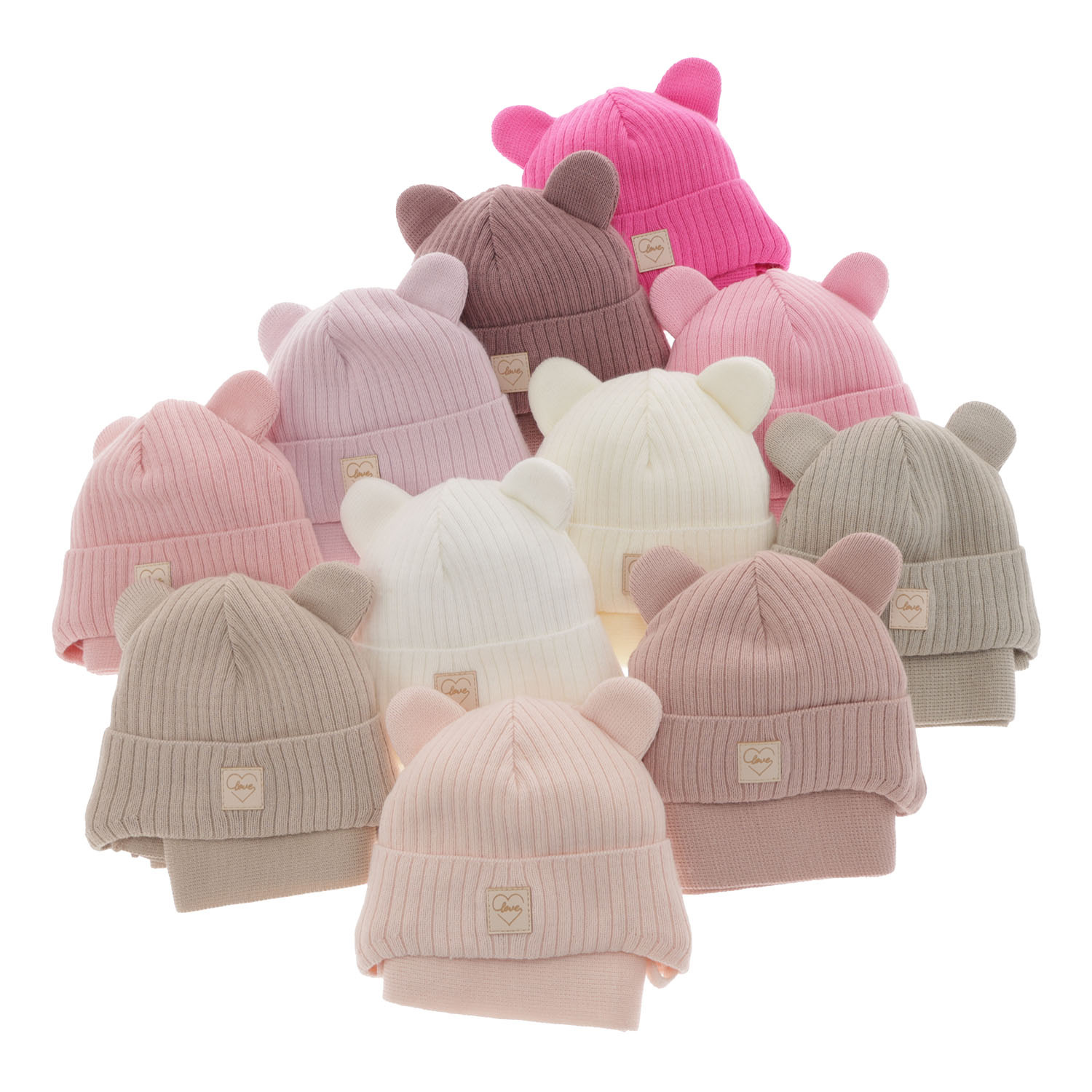 Girl's winter set: hat and scarf in beige Antola