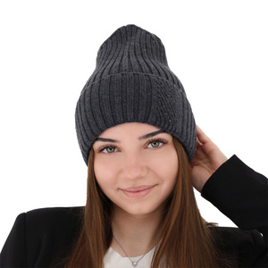 Woman's winter hat pink Ariga 100% extra fine merino wool