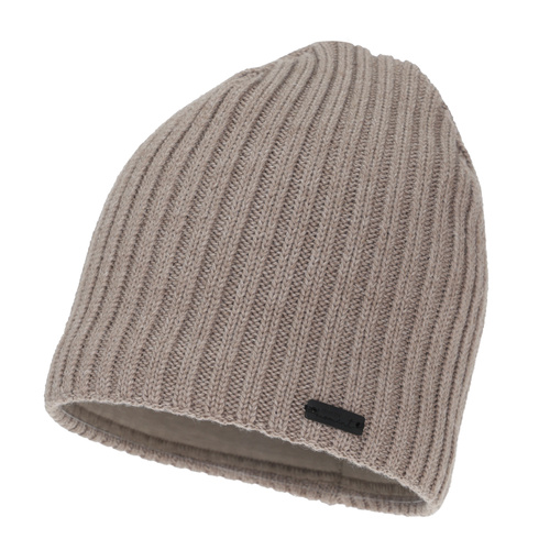 Woman's winter hat, dark beige, with merino wool, Soletta