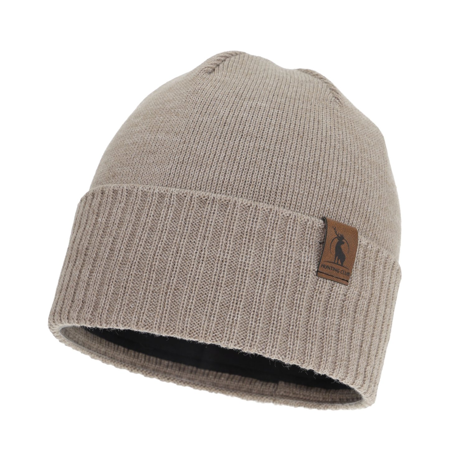 Men's winter hat, beige, with merino wool, Hogan
