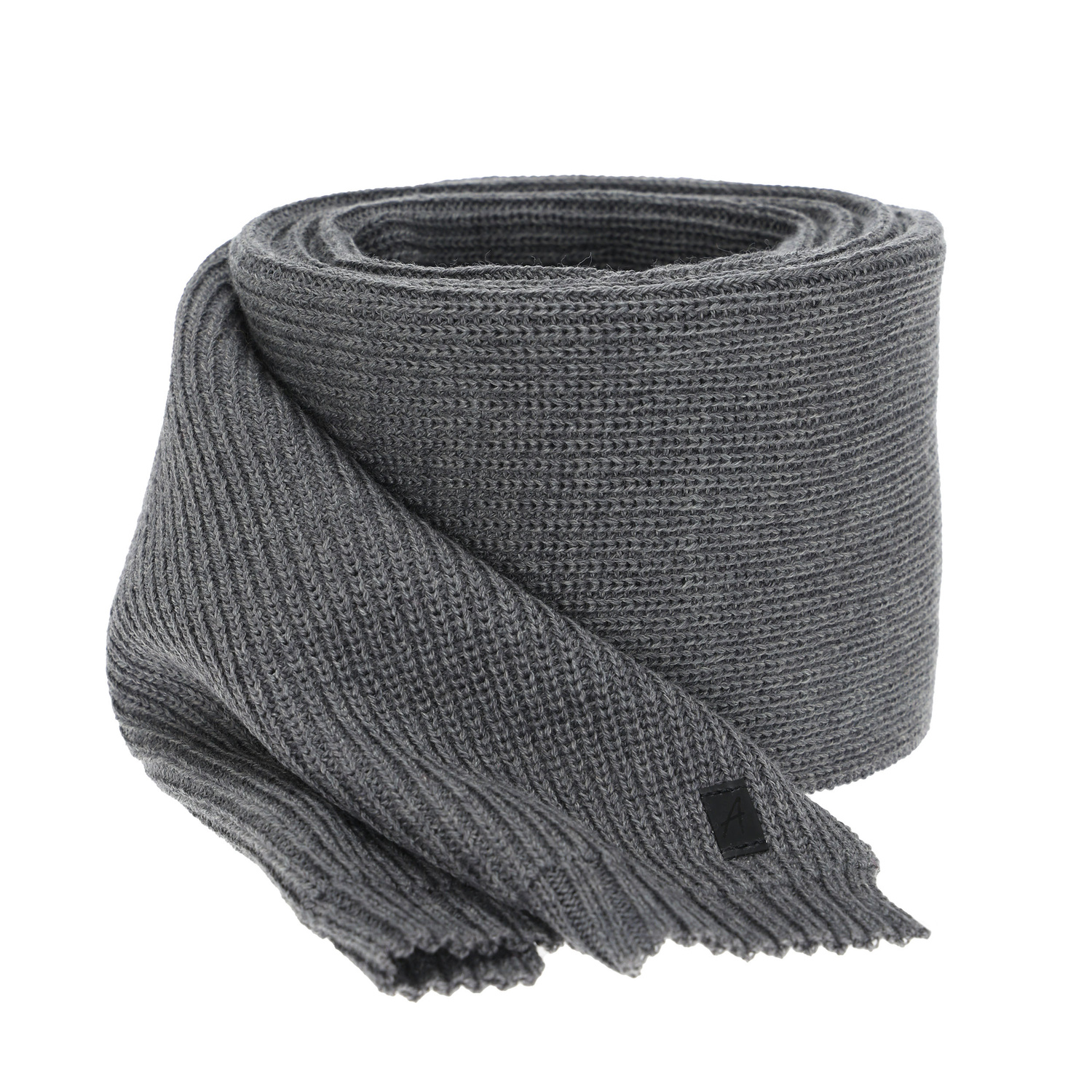 Men's winter scarf, gray, with merino wool Algor