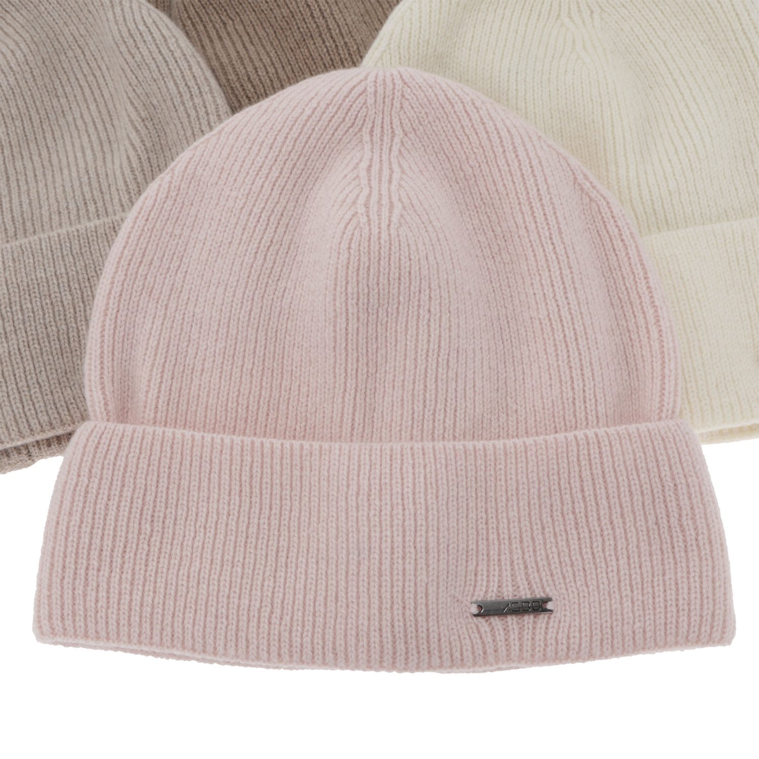 Woman's autumn, winter hat, light beige, merino wool with cashmere, Sindra