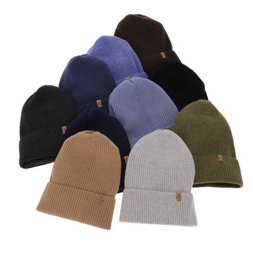 Boy's spring/ autumn set: hat and tube scarf navy blue 100% extra finemerino wool Lemas