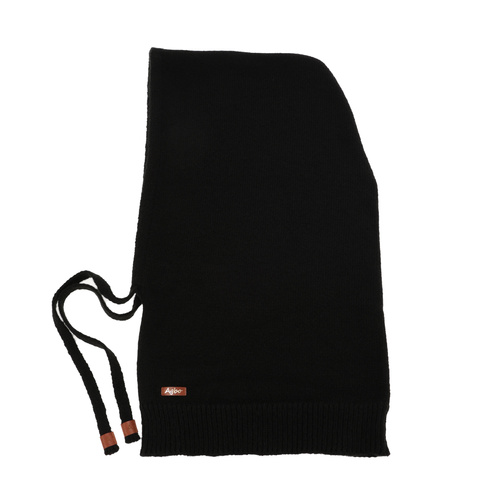 Women's winter balaclava, black, with merino wool, Elizabeth