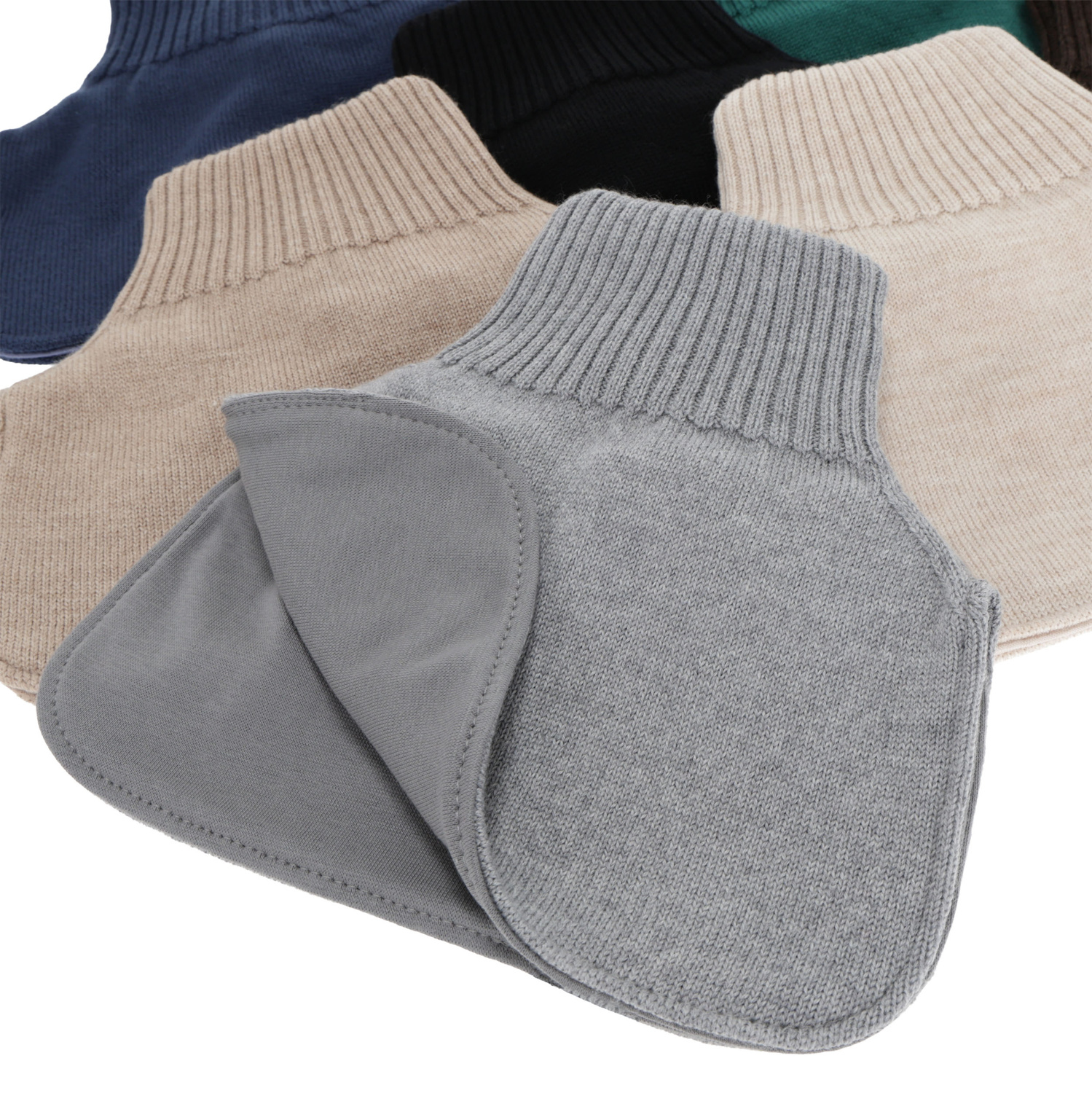 Boy's winter neck warmer, 100% merino wool, cotton lining, beige, Tiket