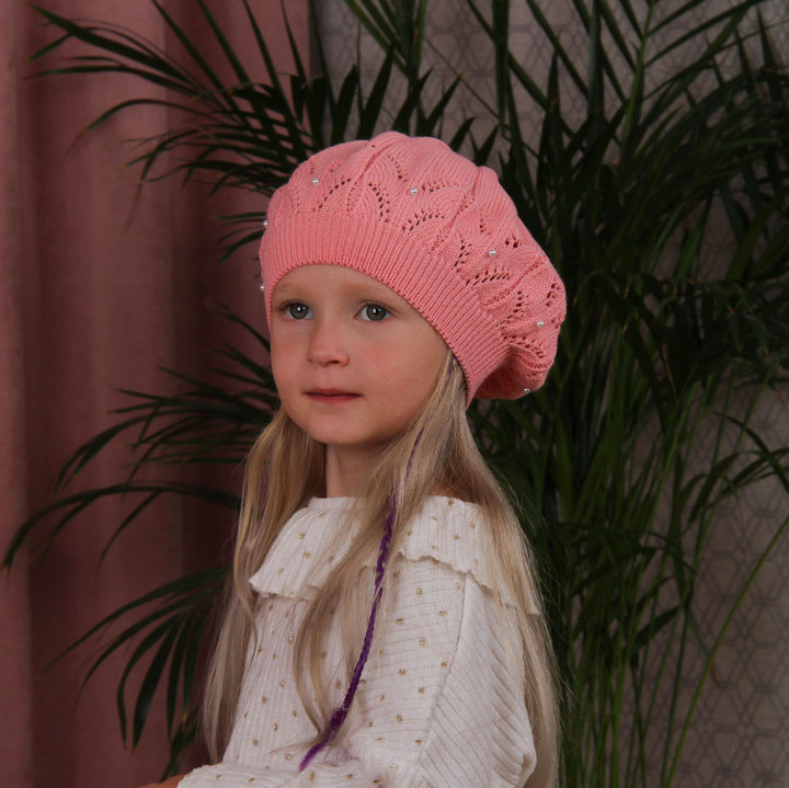 Girl's spring/ autumn beret pink Wioleta