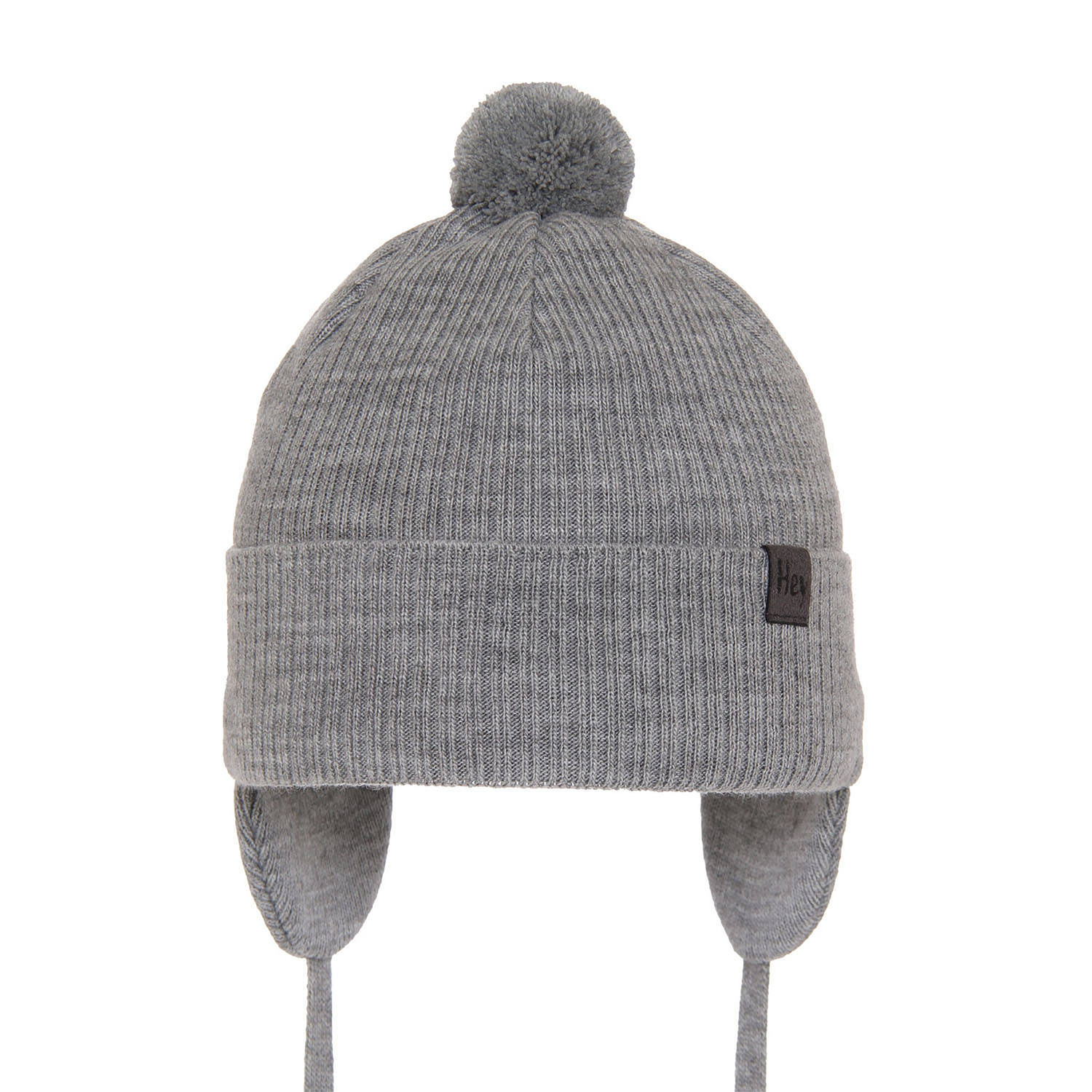 Boy's spring/ autumn hat grey Axel with pompom