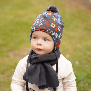 Boy's winter set: hat and scarf orange Remek
