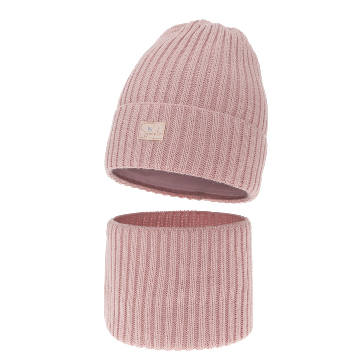 Girl's winter set: hat and tube scarf pink Tampa