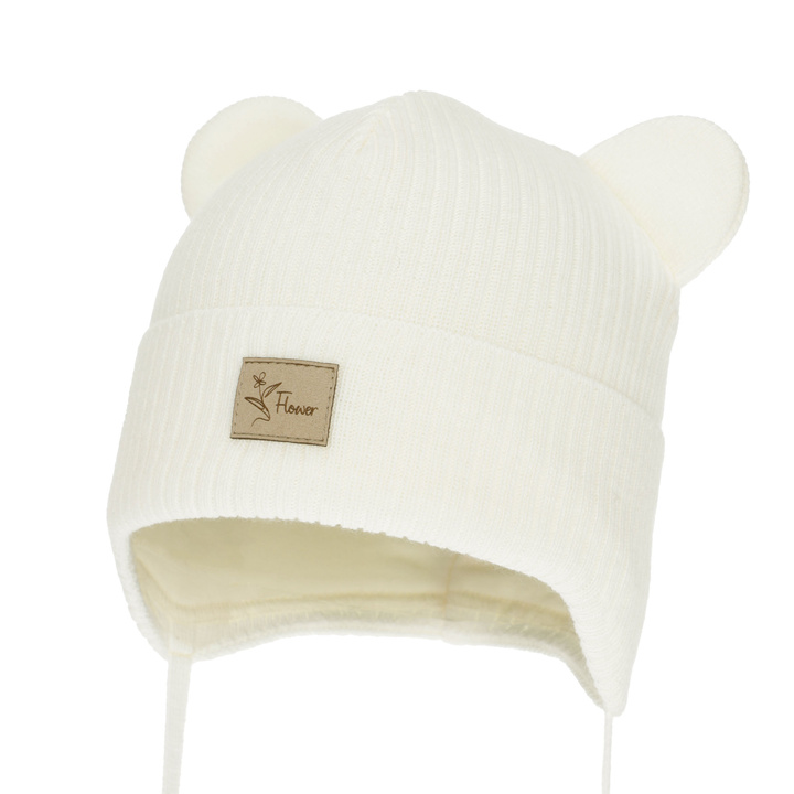 Girl's spring/ autumn hat, cream, with ears, Djona