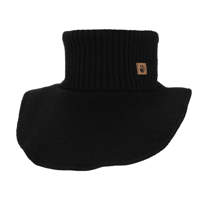 Boy's winter neck warmer, black, cotton lined, Lamor