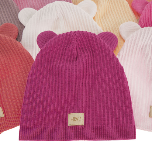 Girl's spring/ autumn hat, with cotton, white Clarisa