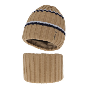 Boy's winter set: hat and tube scarf camel Bastien