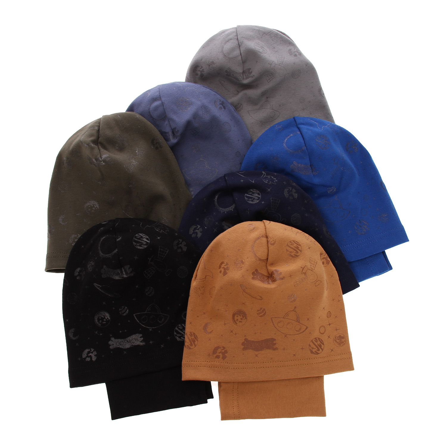 Boy's spring/ autumn set: hat and tube scarf blue Kosmos