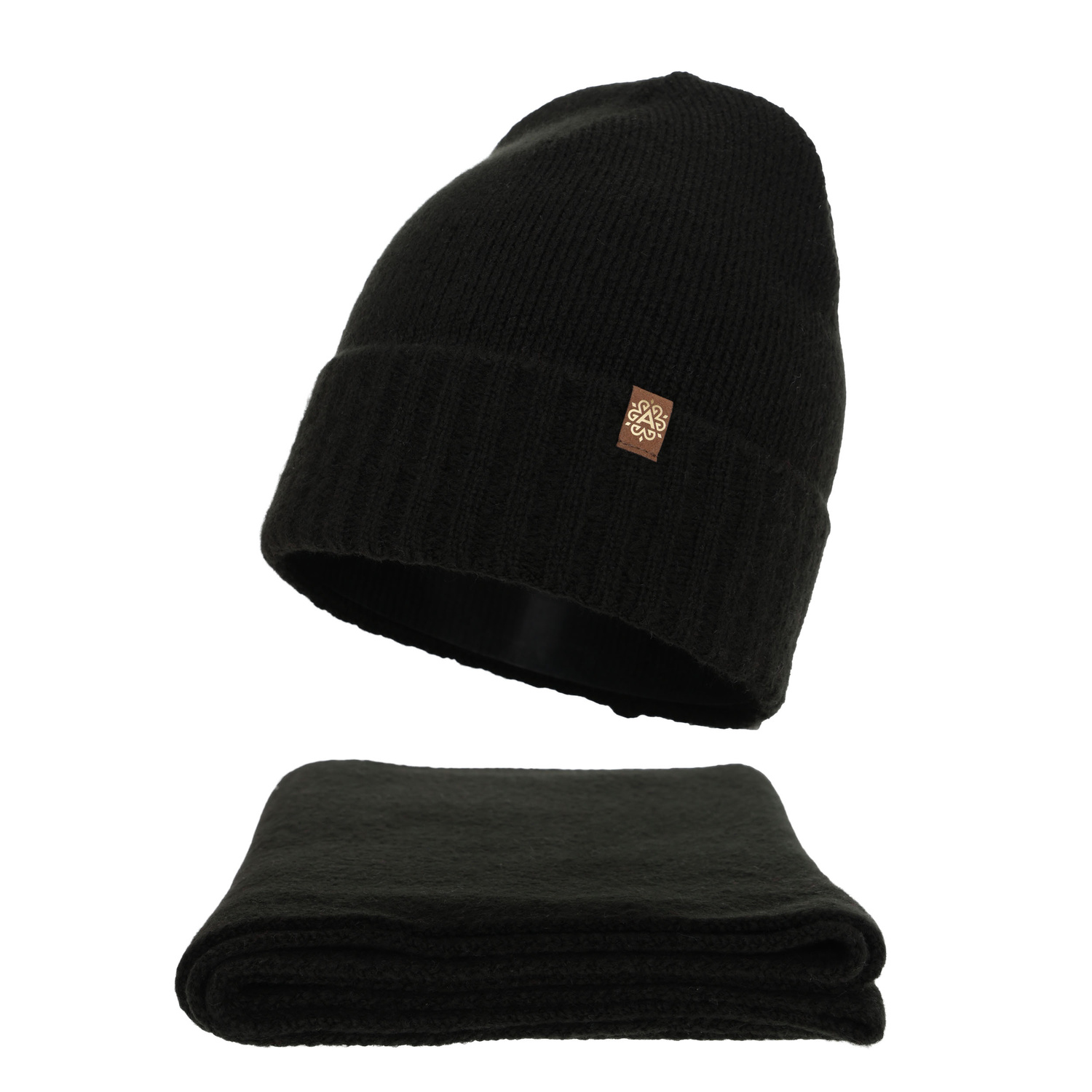 Woman's winter set: hat and scarf, black, Shasta