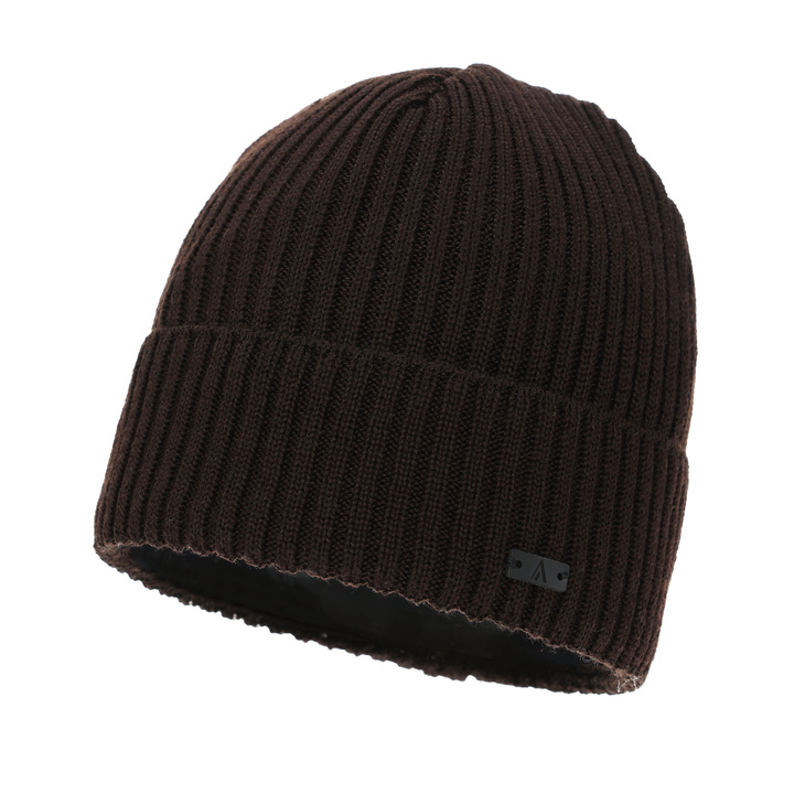 Men's winter hat, brown, with merino wool, Jeffrey