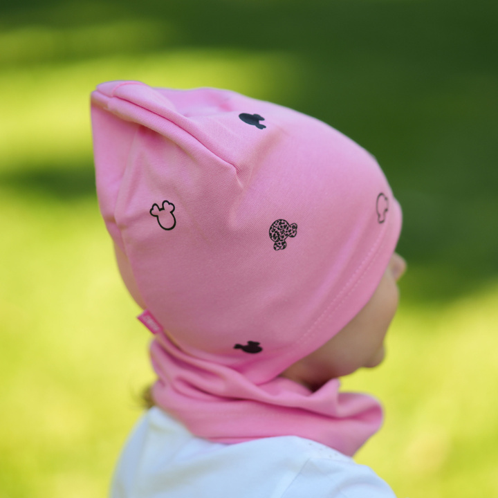 Girl's spring/ autumn set: hat and tube scarf ecru Mariet