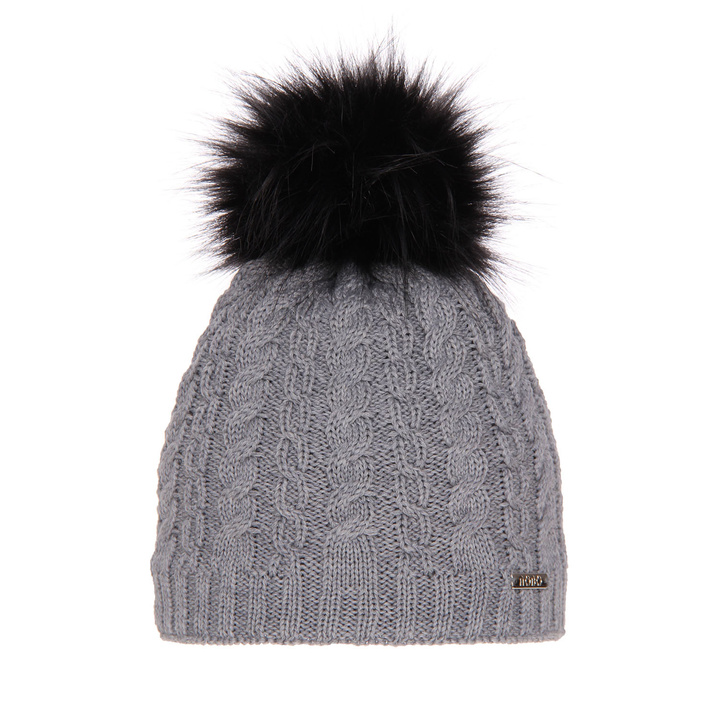 Woman's winter hat, grey merino wool Satina