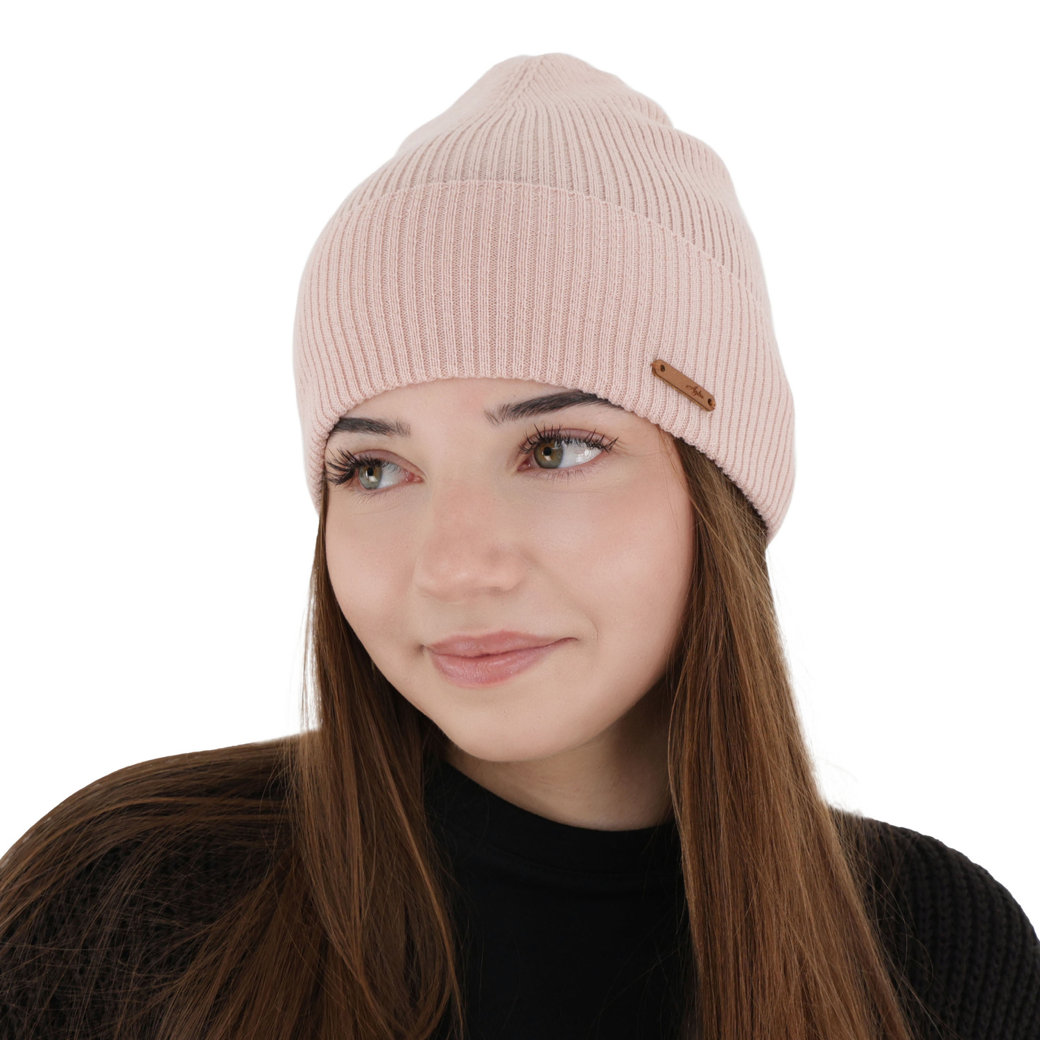 Woman's autumn, winter hat, pink, 100% merino wool, Flerra