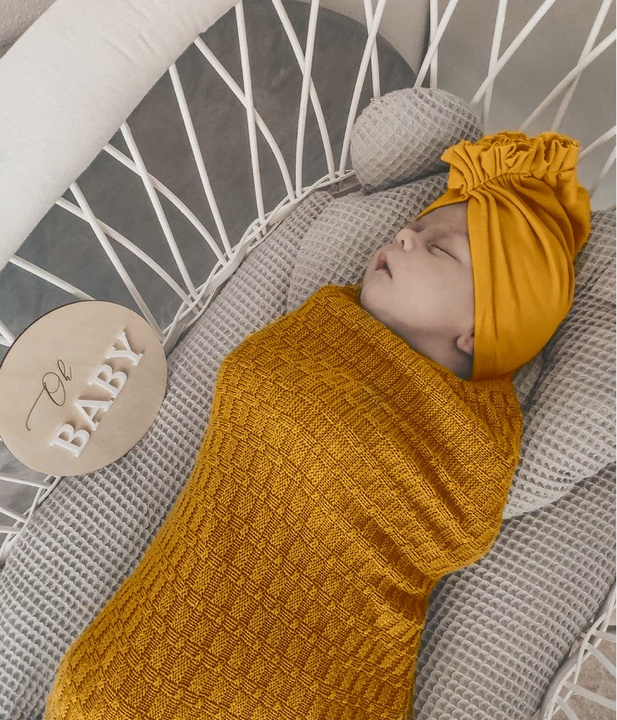 Bamboo baby blanket mustard Misio
