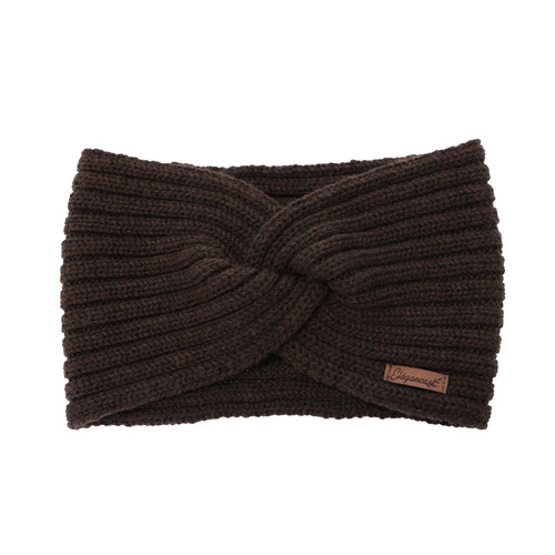Woman's winter headband, brown, 100% merino wool, Veka