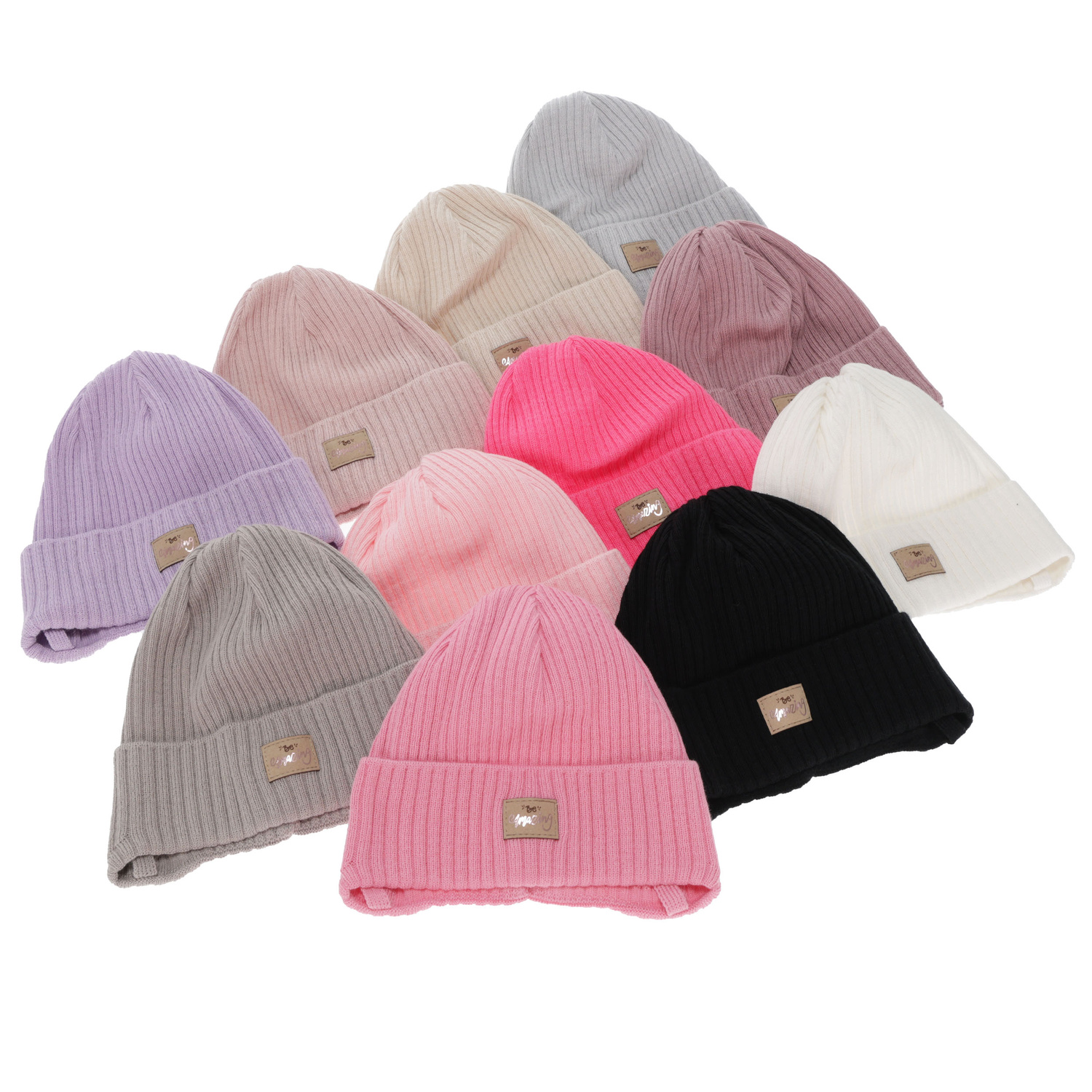 Girl's spring/ autumn hat, purple, with ears, with cotton, Tindra