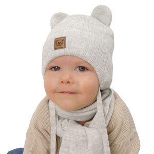 Boy's winter set: hat and scarf white Anthony